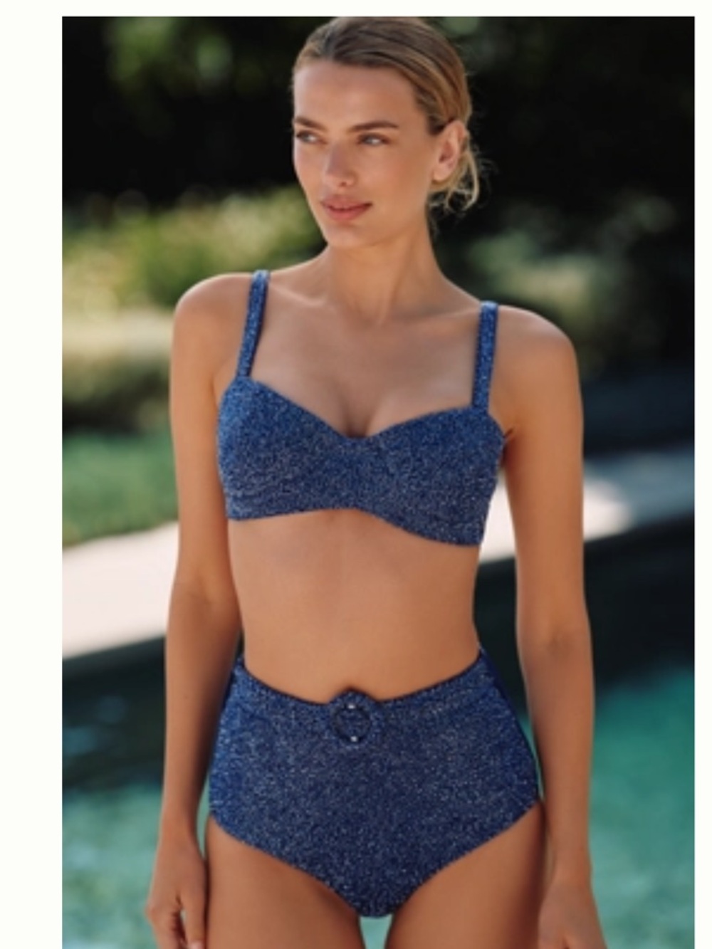 NWT Beaded Oceans Bikini Top in Navy Blue
